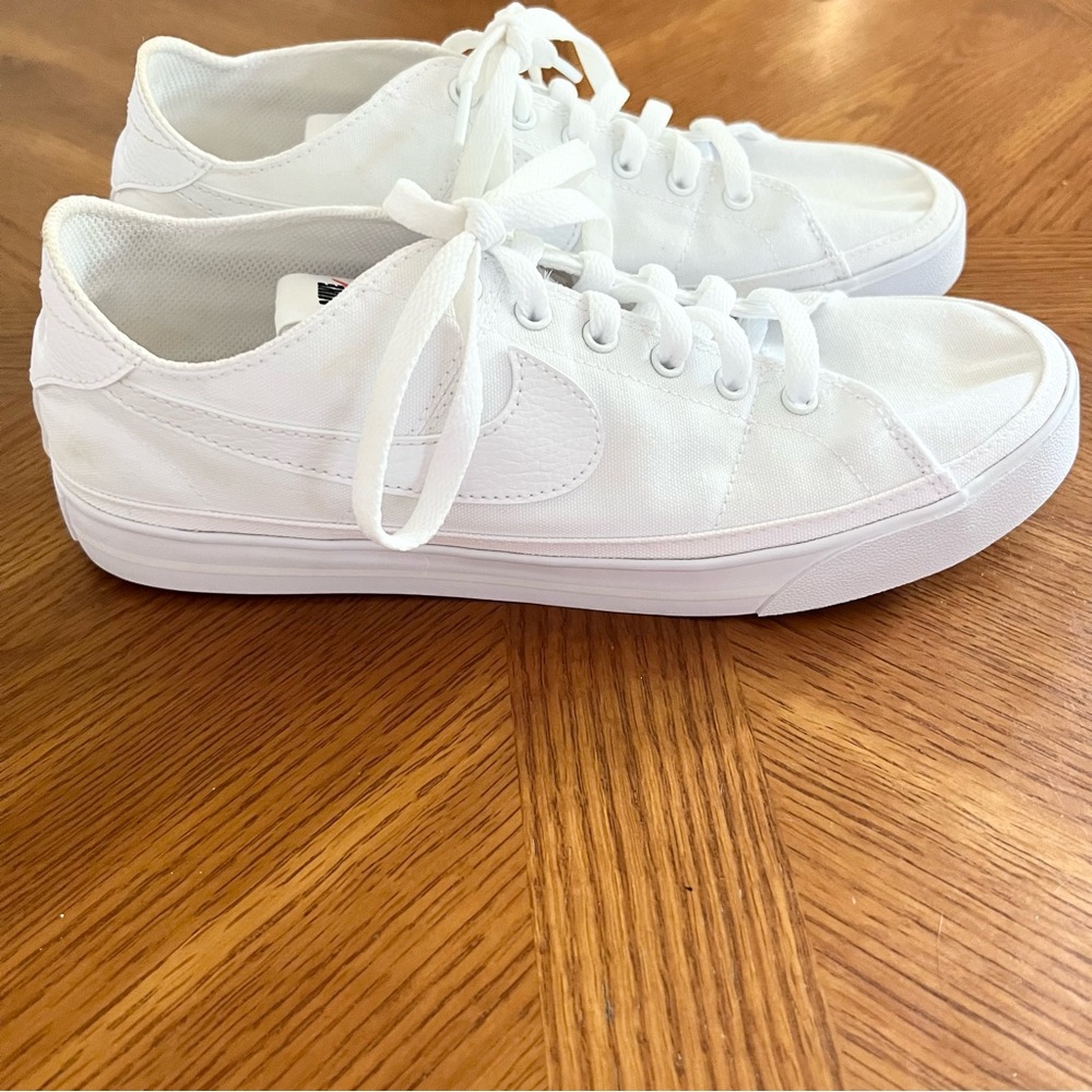 NIKE | Women’s Court Legacy White Canvas Sneaker 100 White/Summit White Size 10 - Picture 3 of 12